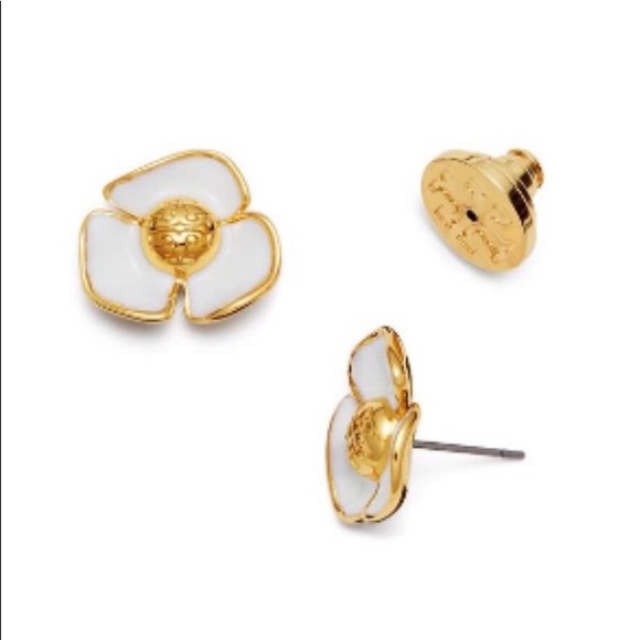 Tory Burch Jewelry - Tory burch ivory new fleur logo stud earrings